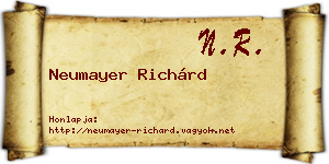 Neumayer Richárd névjegykártya