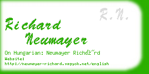 richard neumayer business card